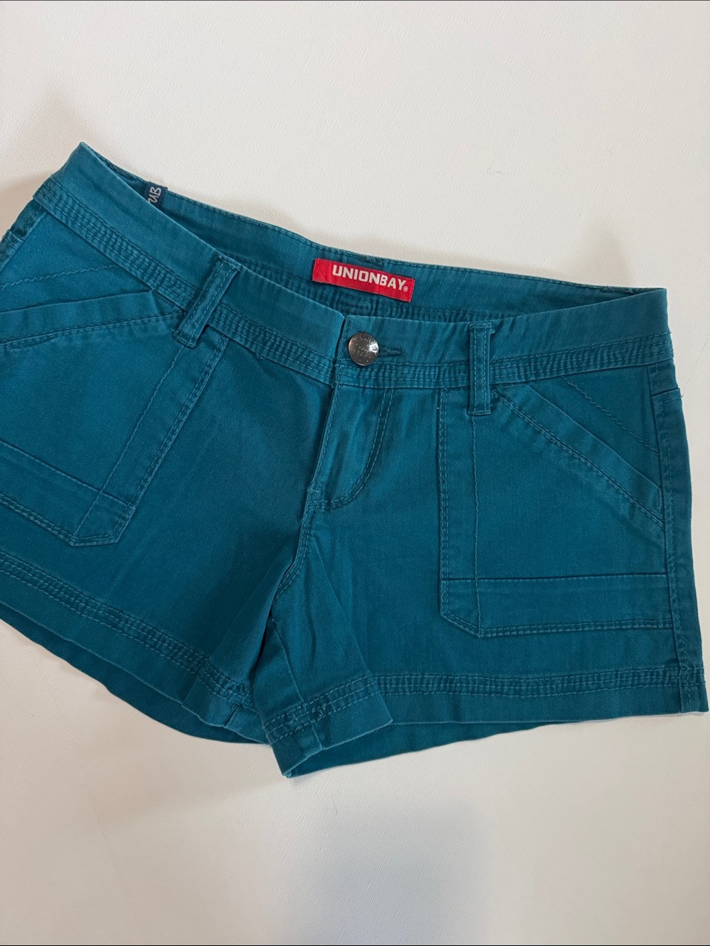 UNIONBAY Teal Women's Short Shorts with Cargo Style Pockets